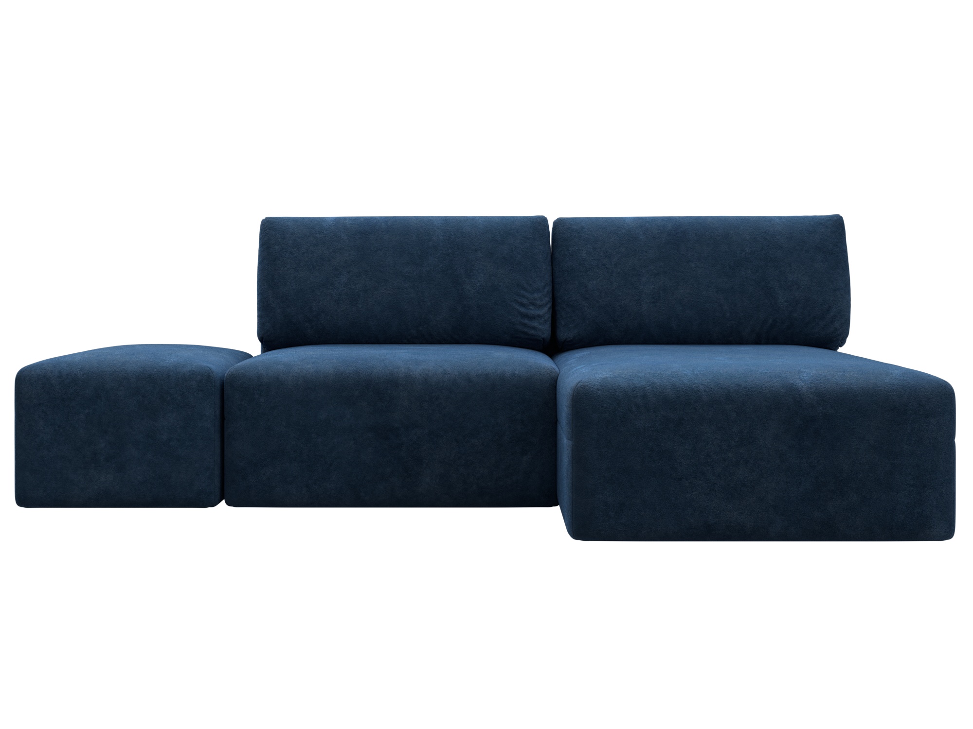 Диван угловой модульный с пуфом Лига-060 НПБ угол универсальный (brut 11 синий)