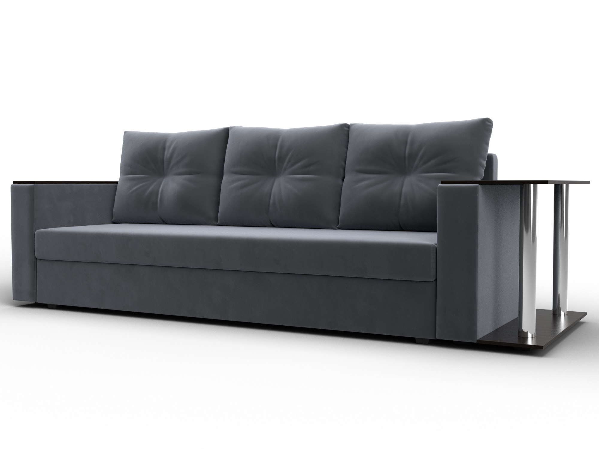 Диван прямой Атланта со столом справа (seven 17 серый)