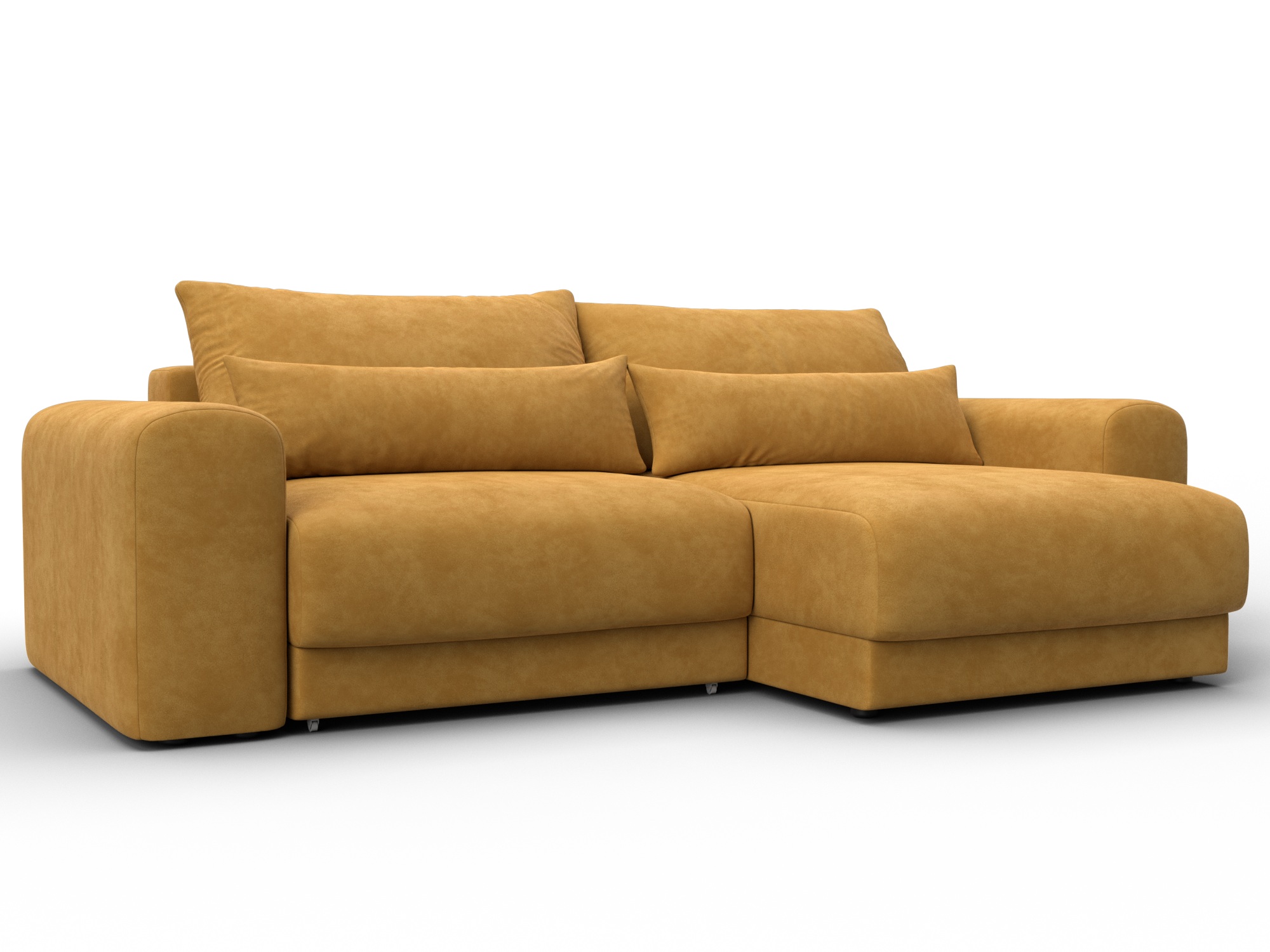 Диван угловой Лига-056 НПБ угол универсальный (brut 10 желтый)