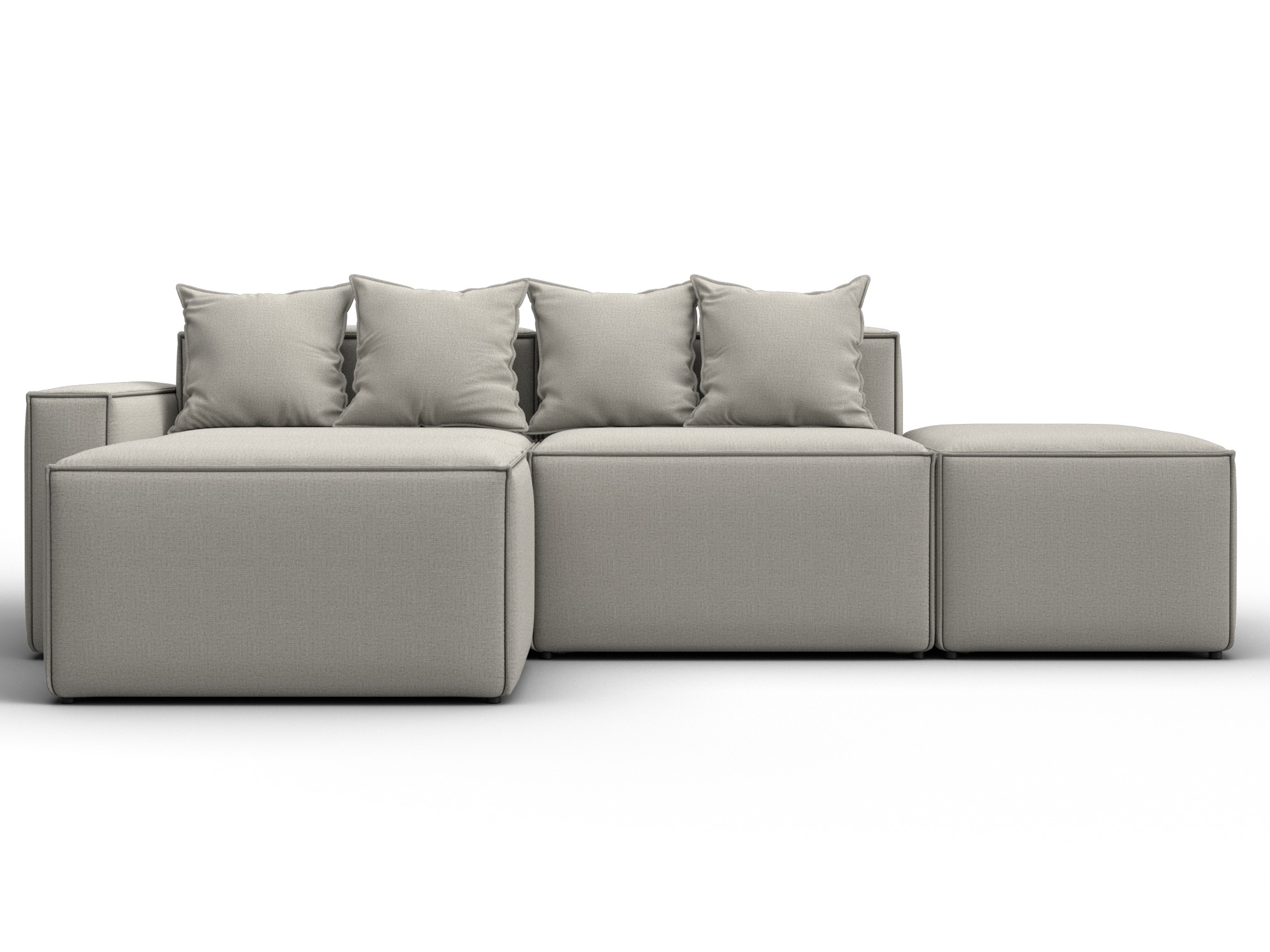 Диван угловой модульный Лига-063 угол левый (амур 02 бежевый)