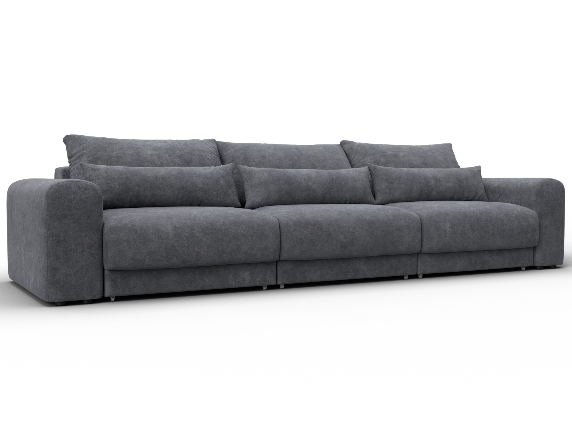 Диван прямой Лига-056 НПБ Лонг (brut 16 темно-серый)