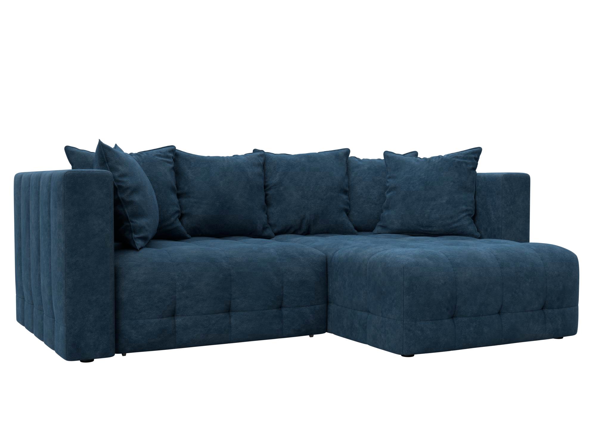 Диван угловой Лига-052 НПБ угол универсальный (brut 11 синий)