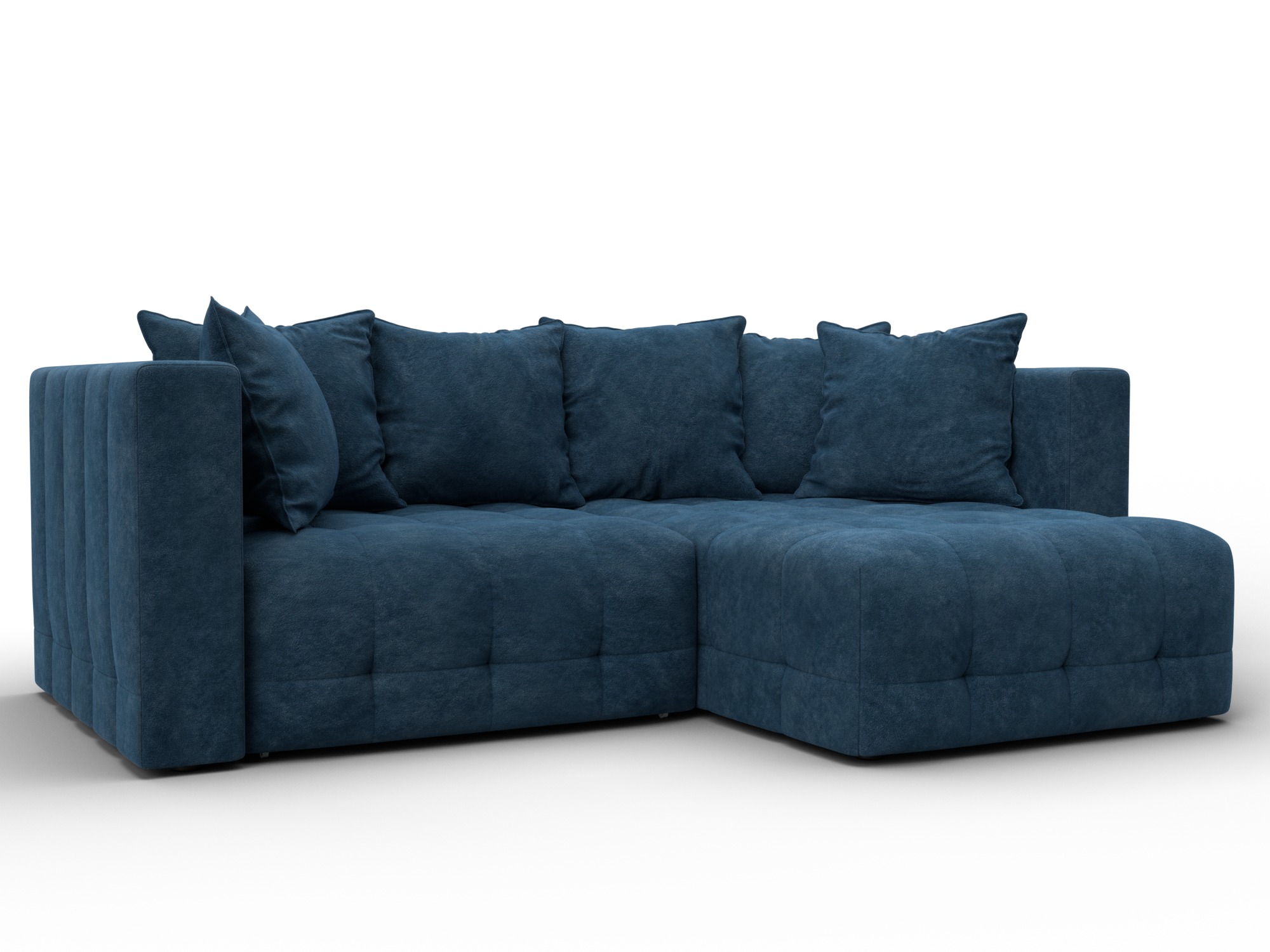 Диван угловой Лига-052 НПБ угол универсальный (brut 11 синий)