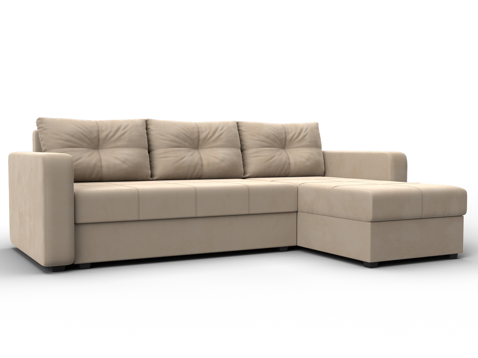 Диван угловой Ливерпуль Лайт правый угол (seven 729 бежевый)