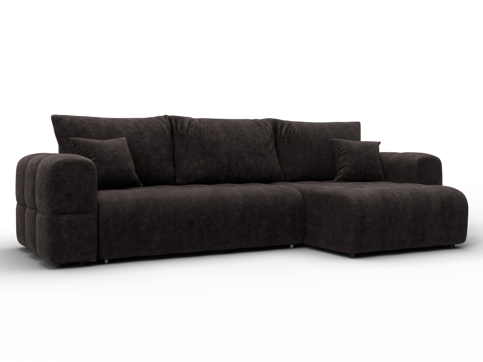 Диван угловой Лига-110 НПБ угол универсальный (brut 17 коричневый)