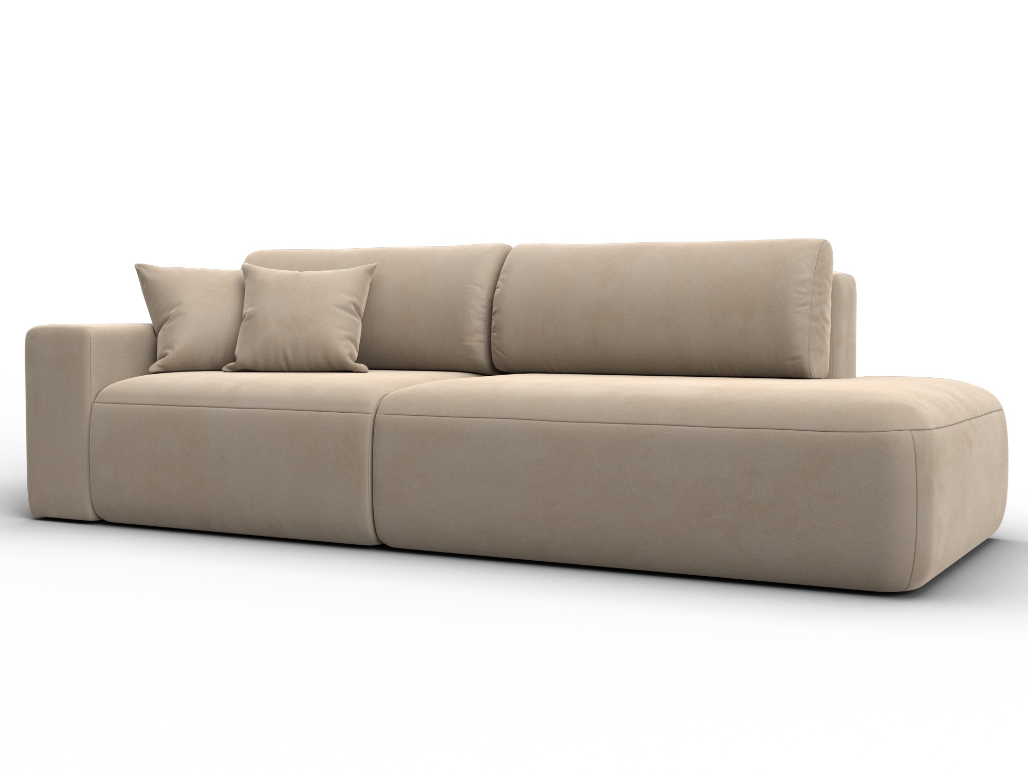 Диван прямой Лига-036 НПБ Модерн подлокотник слева (бежевый)