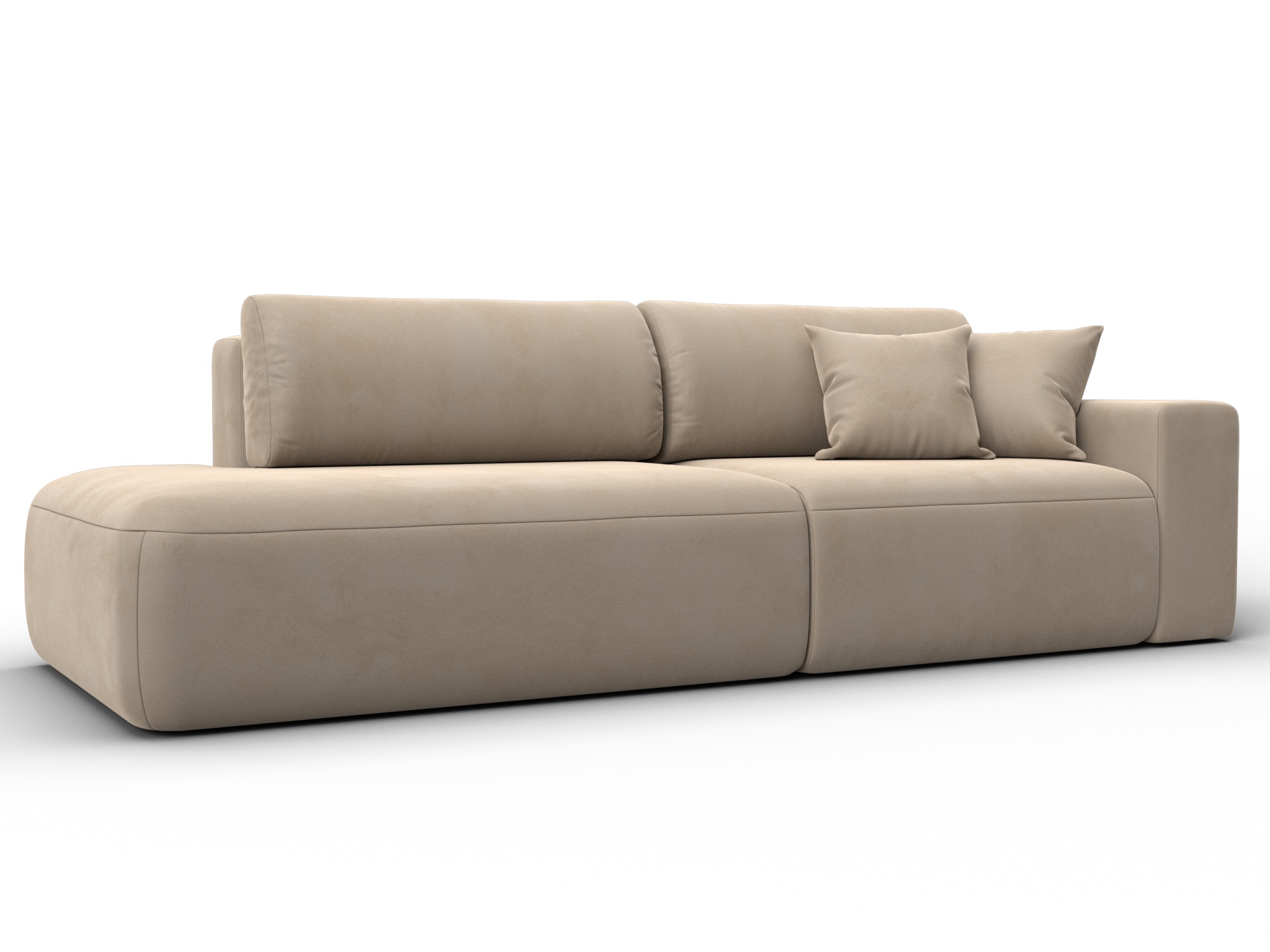 Диван прямой Лига-036 НПБ Модерн подлокотник справа (seven 729 бежевый)