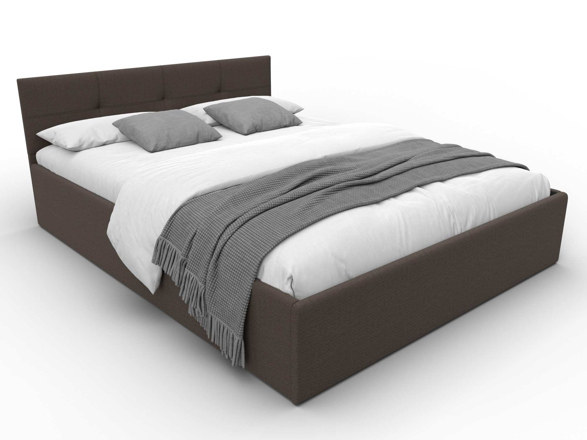 Кровать двухспальная Лига-127 (160) (амур 05 коричневый)