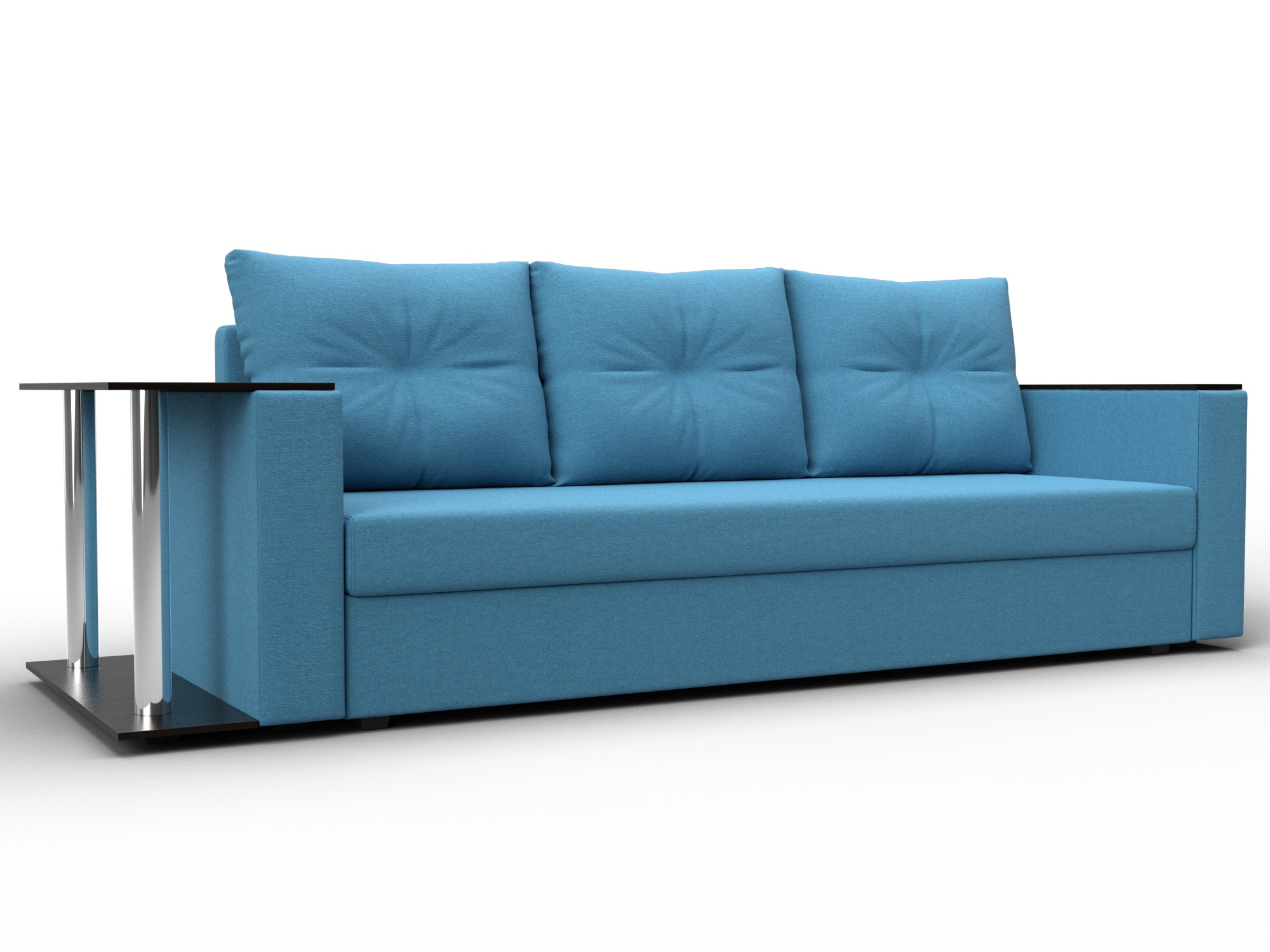 Диван прямой Атланта со столом слева (амур 10 голубой)