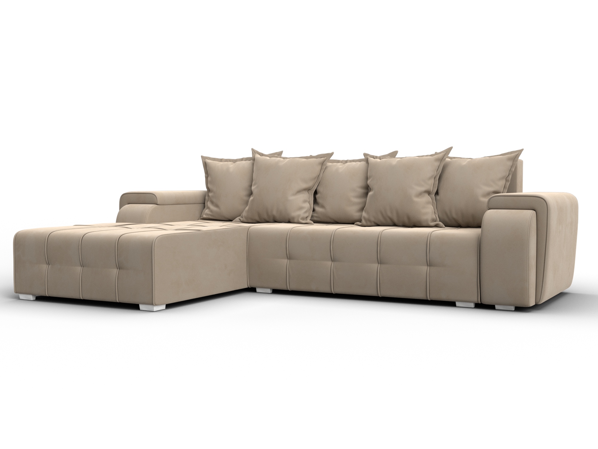 Диван угловой Лига-121 левый угол (seven 729 бежевый)