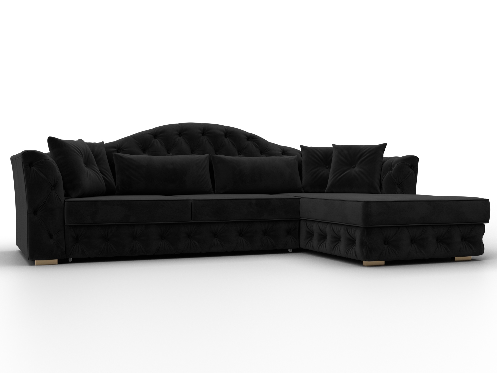 Диван угловой Артис правый угол (seven 35 черный)