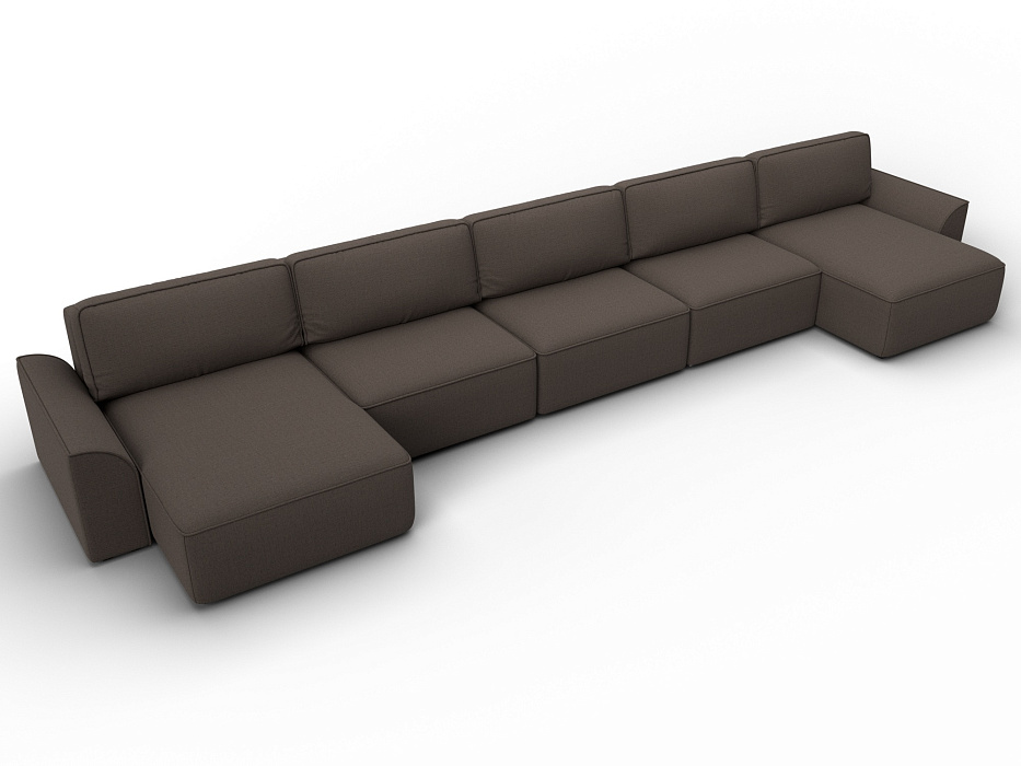 Диван П-образный Лига-048 НПБ МегаЛонг (амур 05 коричневый)