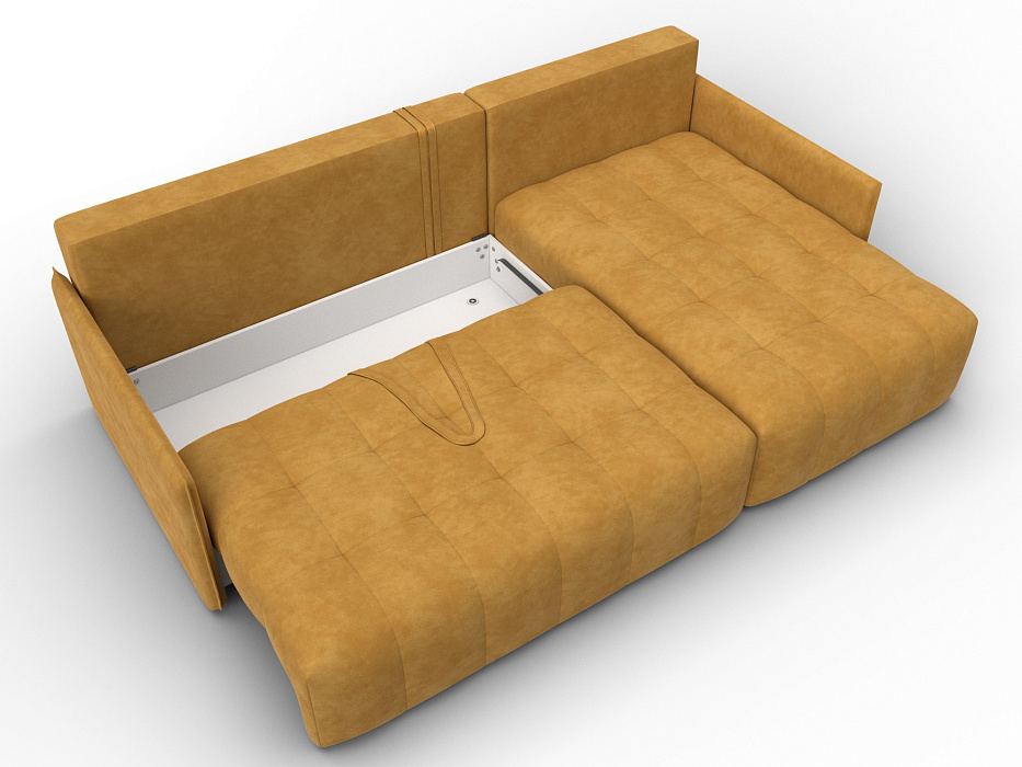 Диван угловой Лига-054 НПБ угол универсальный (brut 10 желтый)