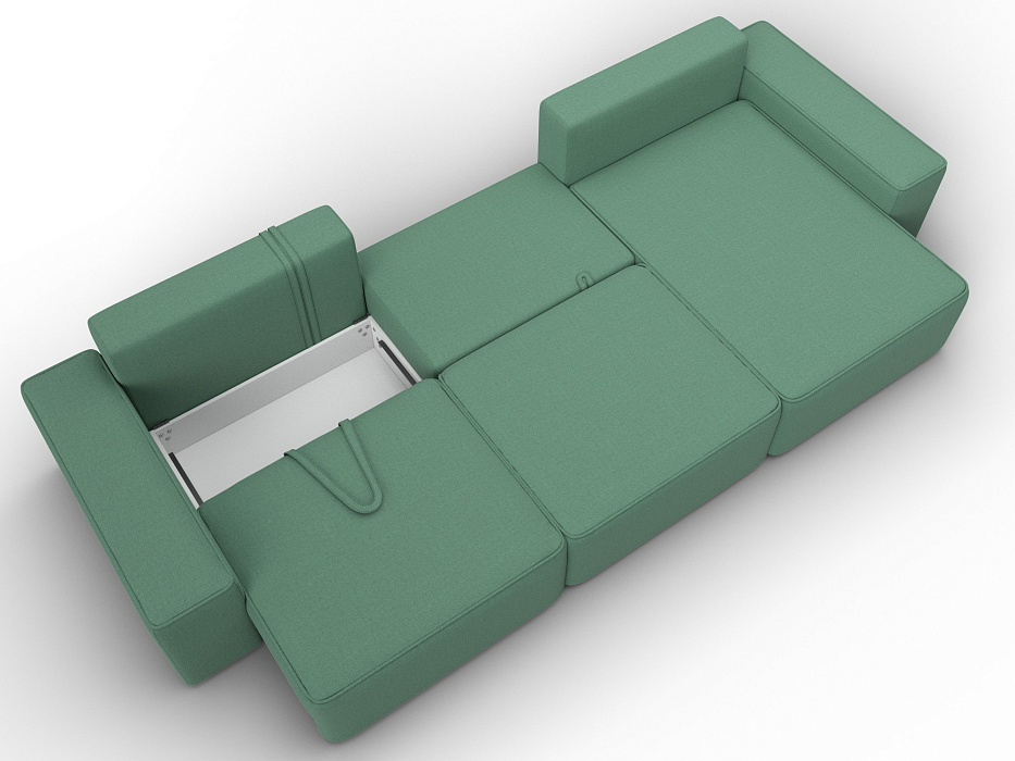 Диван угловой Лига-074 угол универсальный (амур 11 зеленый)