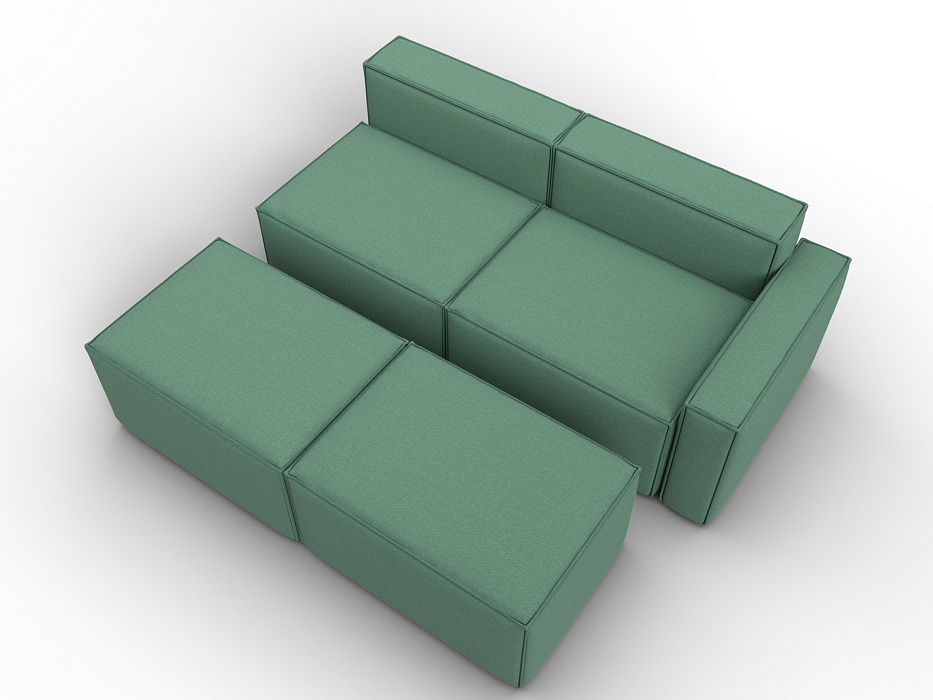 Диван угловой модульный Лига-063 угол правый (амур 11 зеленый)