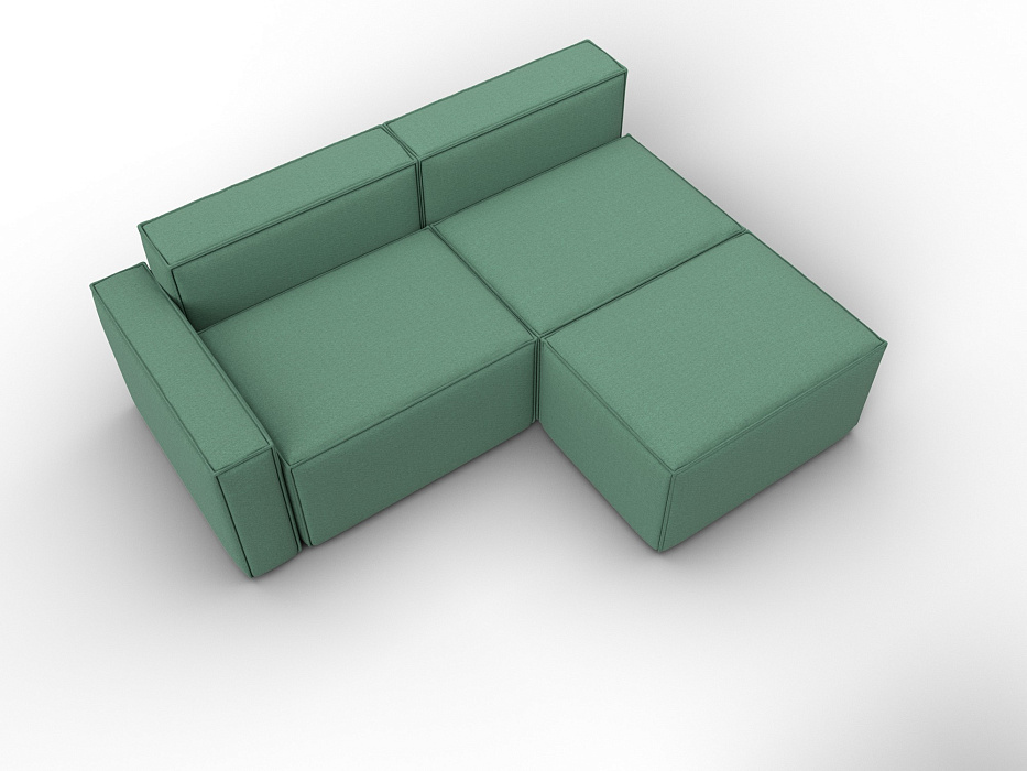 Диван угловой модульный Лига-063 угол левый (амур 11 зеленый)
