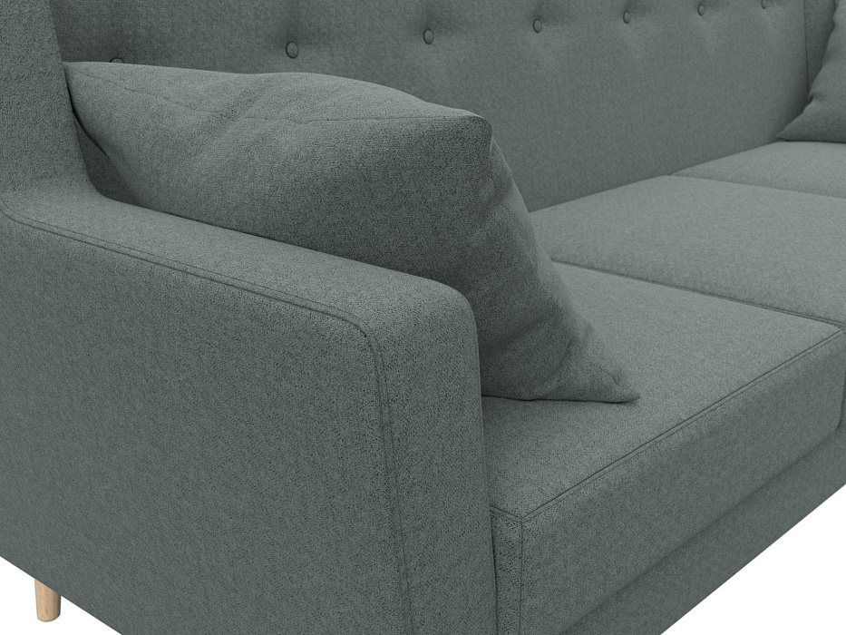 Диван кухонный прямой Брайтон 3 (амур 07 серый)