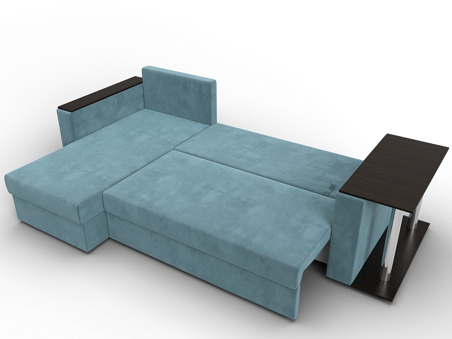 Диван угловой Атланта со столом левый угол (seven 113 бирюзовый)