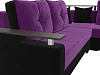 Угловой диван Комфорт правый угол (фиолетовый\черный цвет)