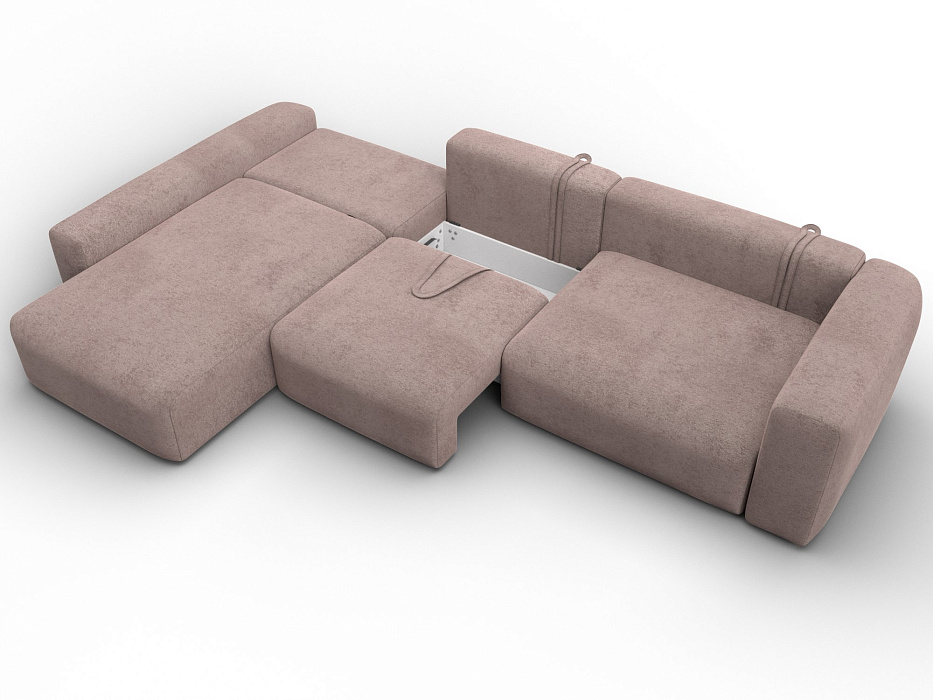 Диван угловой Лига-066 НПБ Лонг угол левый фото в интернет-магазине Лига Диванов