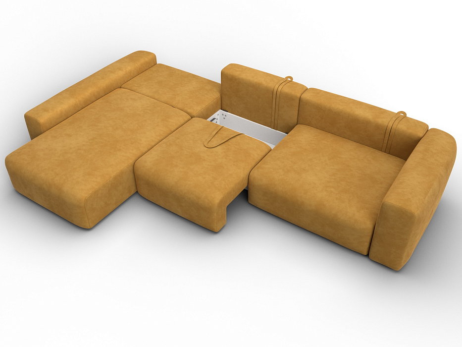 Диван угловой Лига-066 НПБ Лонг угол левый фото в интернет-магазине Лига Диванов