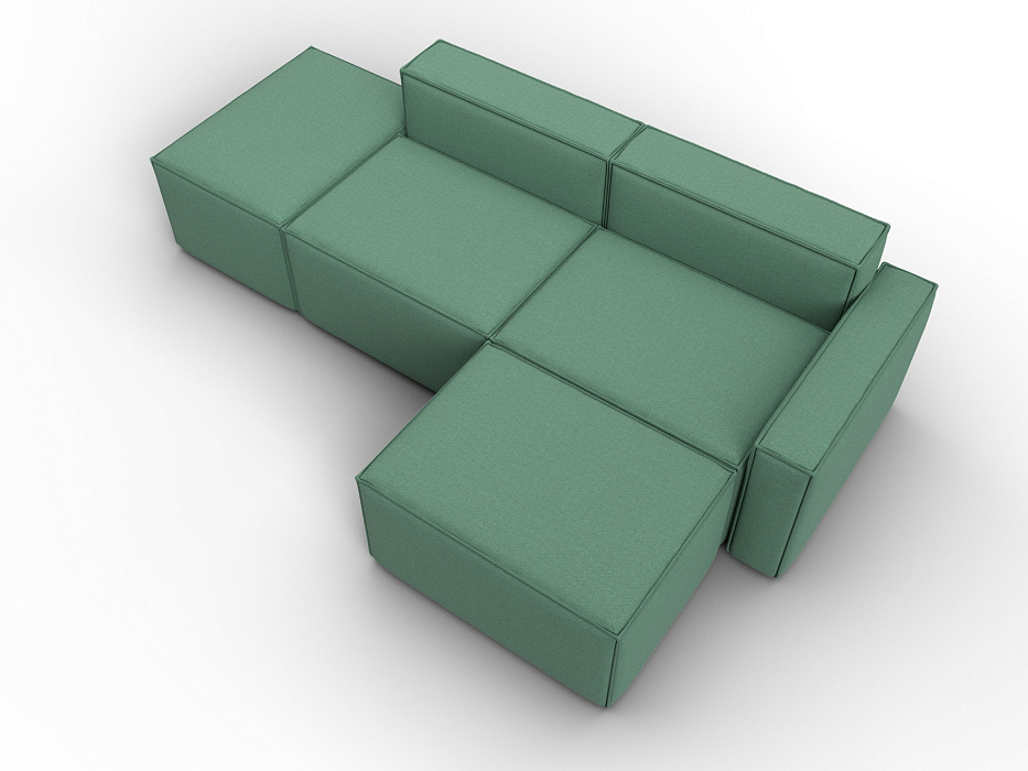 Диван угловой модульный Лига-063 угол правый (амур 11 зеленый)