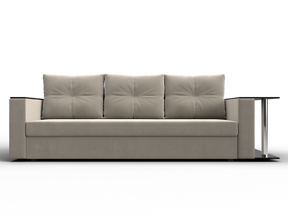 Диван прямой Атланта со столом справа (бежевый)