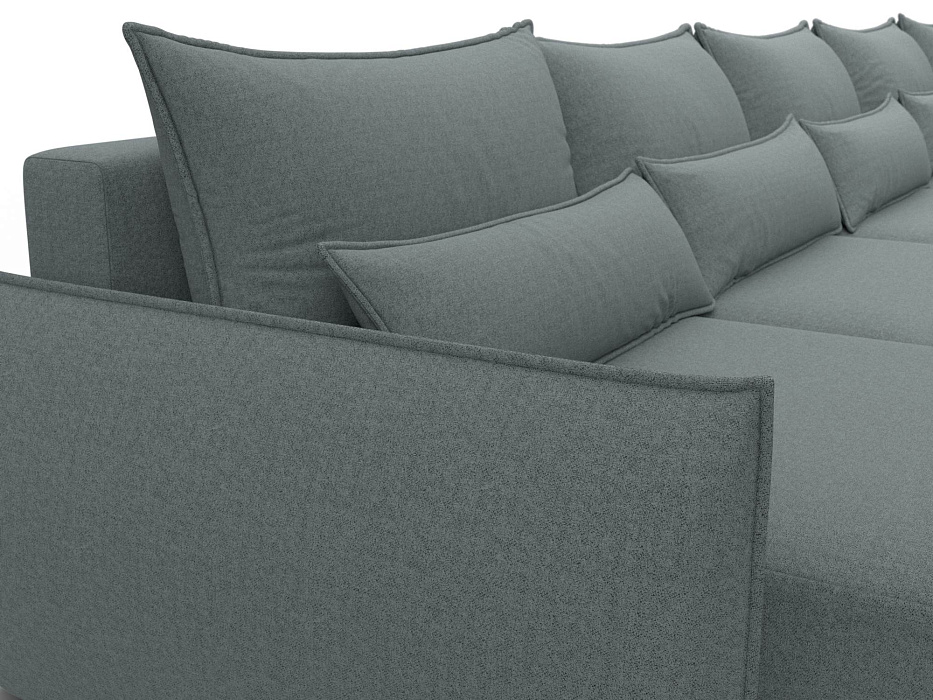 Диван П-образный Лига-051 НПБ МегаЛонг (амур 07 серый)