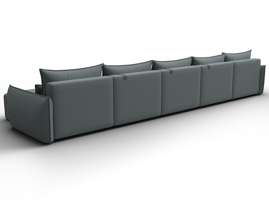 Диван П-образный Лига-051 НПБ МегаЛонг (амур 07 серый)