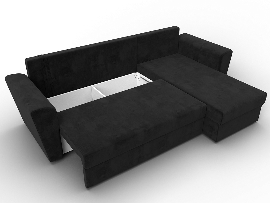 Диван угловой Амстердам Лайт правый угол (seven 35 черный)