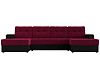П-образный диван Эмир (бордовый\черный цвет)