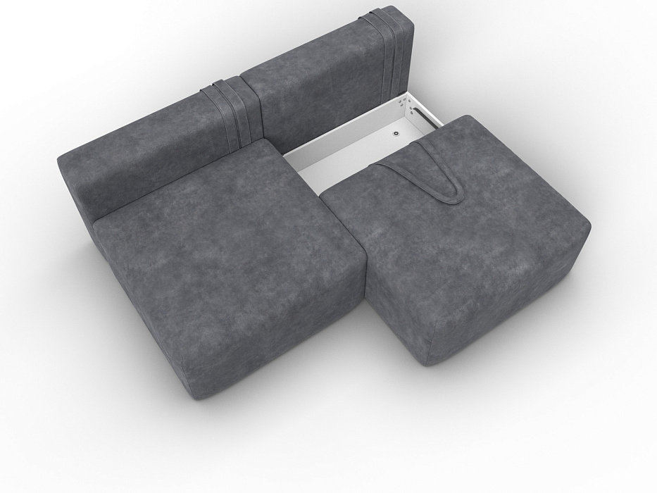 Диван прямой модульный Лига-060 НПБ (brut 16 темно-серый)