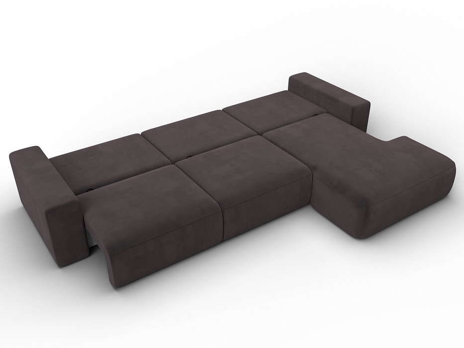 Диван угловой Лига-036 НПБ Классик Лонг правый угол (seven 727 коричневый)