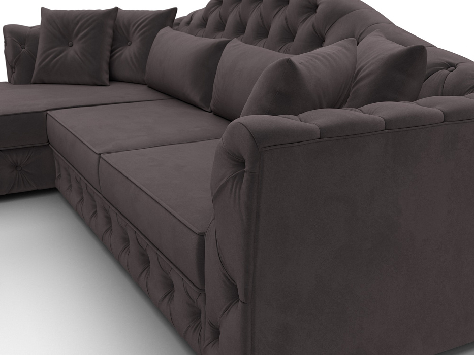 Диван угловой Артис левый угол (seven 727 коричневый)