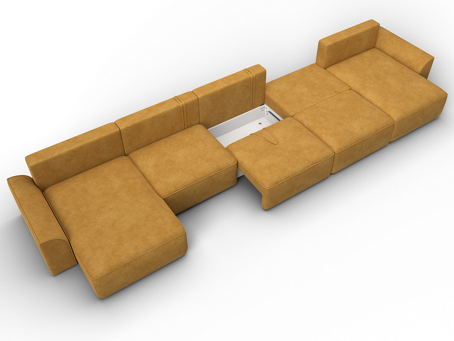 Диван П-образный Лига-048 НПБ МегаЛонг (brut 10 желтый)