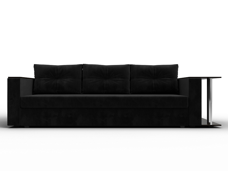 Диван прямой Атланта со столом справа (seven 35 черный)