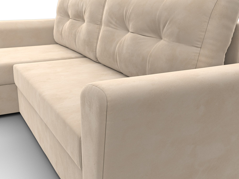 Диван угловой Амстердам Лайт левый угол (seven 729 бежевый)