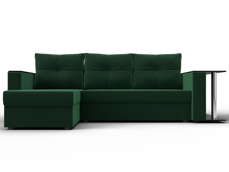 Диван угловой Атланта со столом левый угол (seven 626 зеленый)