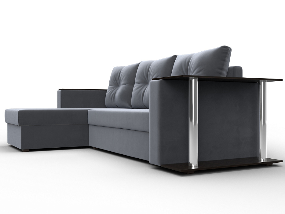 Диван угловой Атланта со столом левый угол (seven 17 серый)