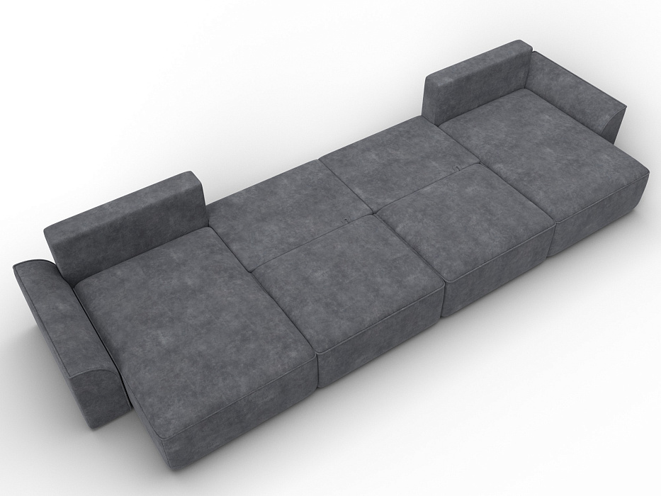 Диван П-образный Лига-048 НПБ лонг (brut 16 темно-серый)