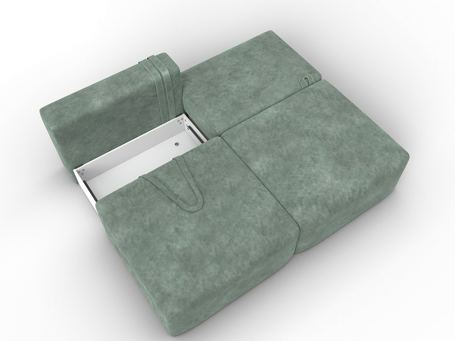 Диван прямой модульный Лига-060 НПБ (brut 08 зеленый)