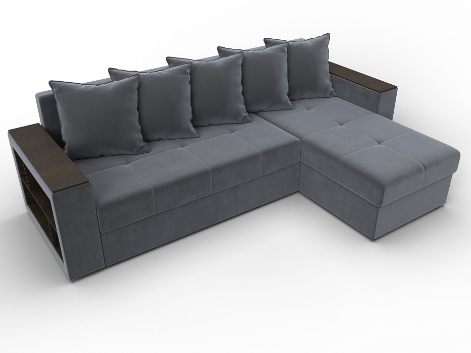 Диван угловой Дубай Лайт угол универсальный (seven 17 серый)