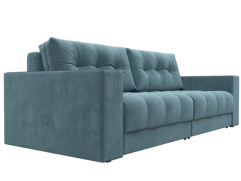 Диван прямой с декором Лига-049 НПБ (seven 113 бирюзовый) Диван прямой с декором Лига-049 НПБ (seven 113 бирюзовый)