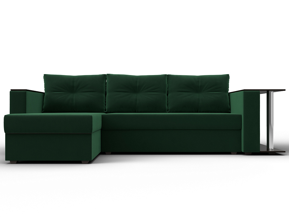Диван угловой Атланта со столом левый угол (seven 626 зеленый)
