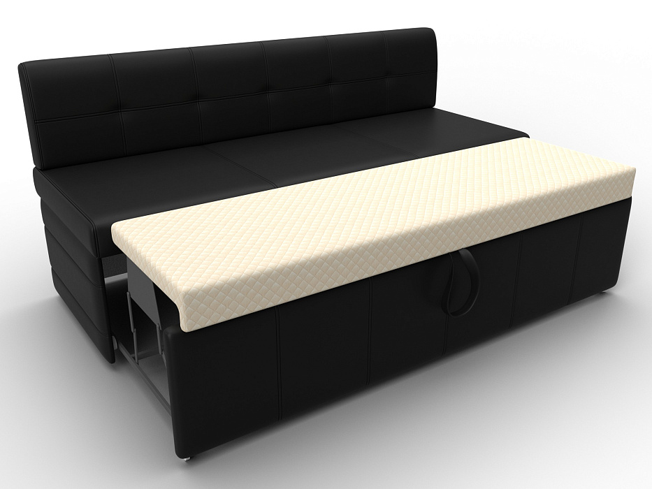 Диван кухонный прямой Лео (черный)