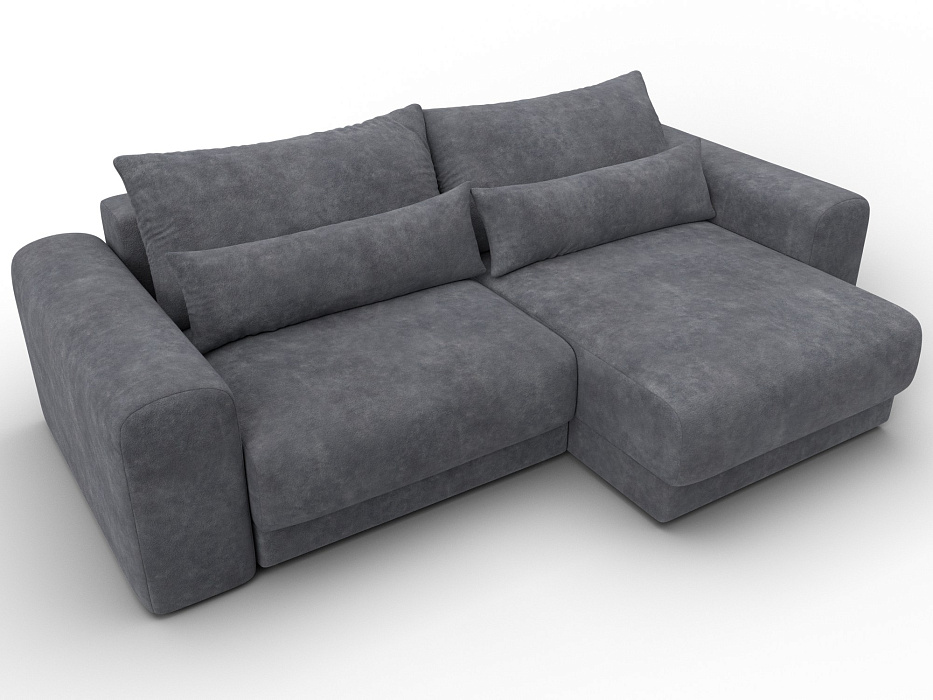 Диван угловой Лига-056 НПБ угол универсальный (brut 16 темно-серый)