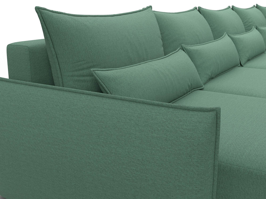 Диван П-образный Лига-051 НПБ МегаЛонг (амур 11 зеленый)