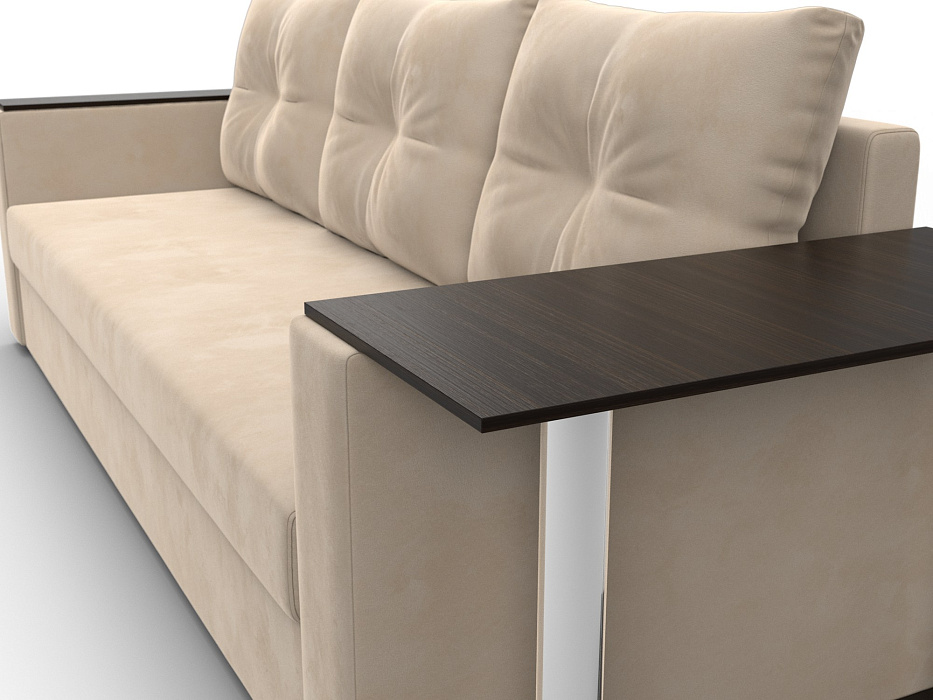 Диван прямой Атланта со столом справа (seven 729 бежевый)