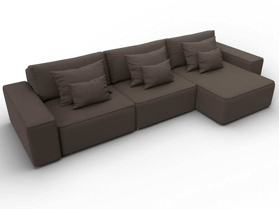 Диван угловой Лига-074 угол универсальный (амур 05 коричневый)