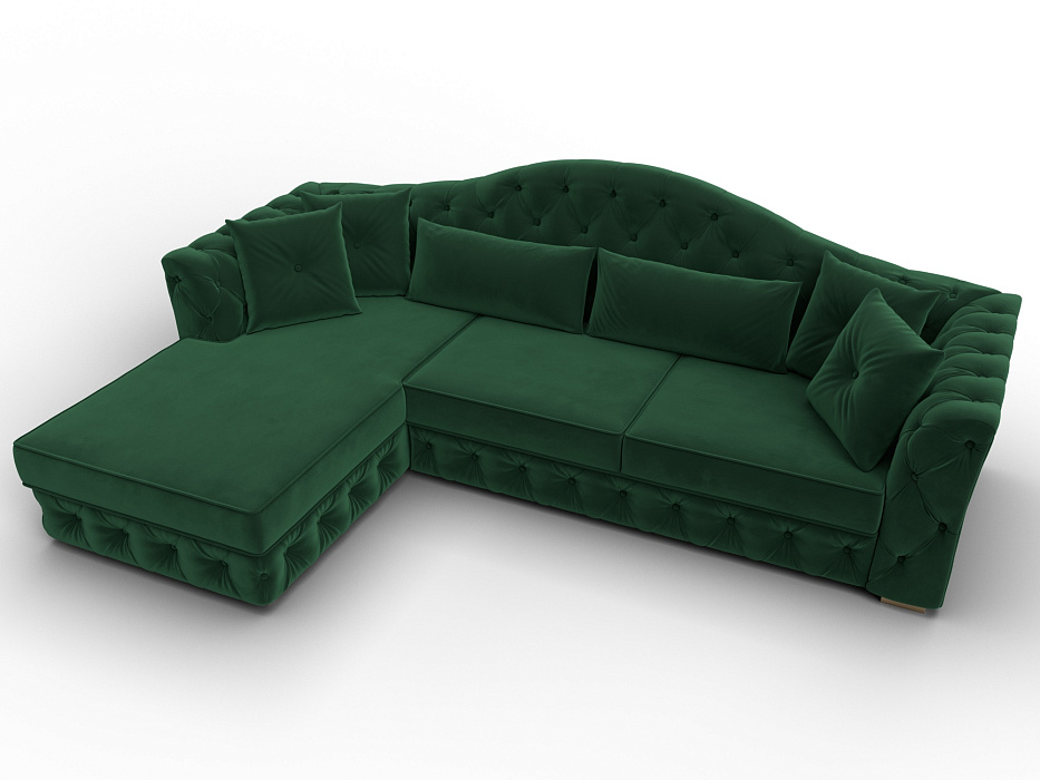 Диван угловой Артис левый угол (seven 626 зеленый)